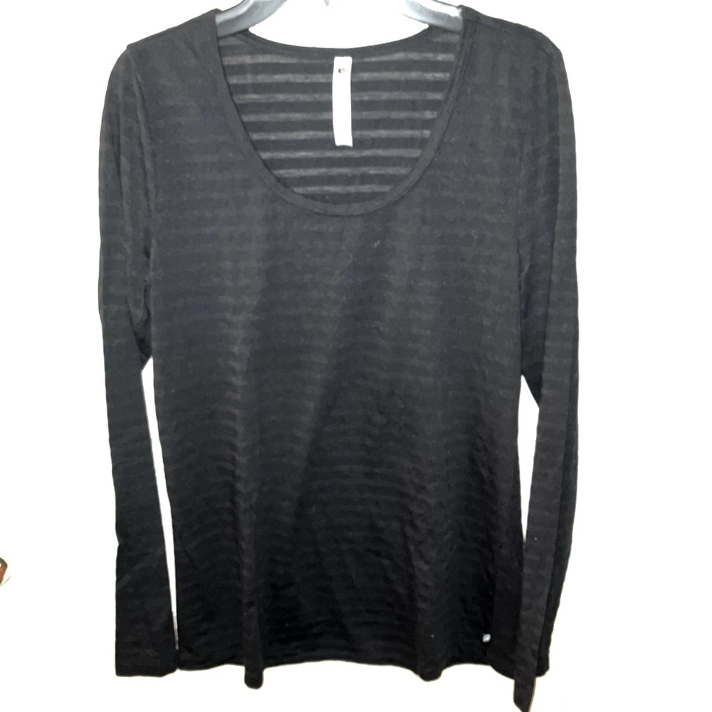 M | Translucent Striped Top